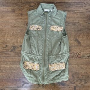 CHICOS Sequin Utility Top O